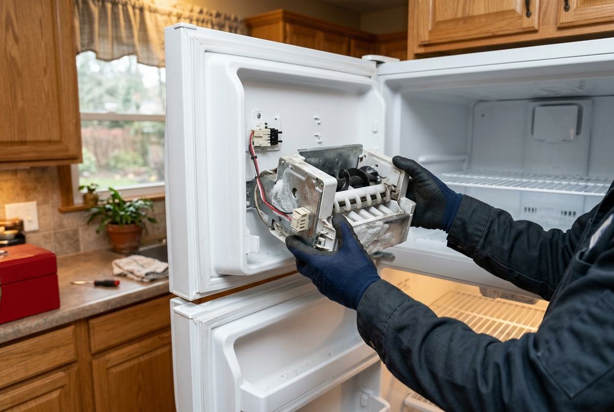 Ice Maker Repair technician at work